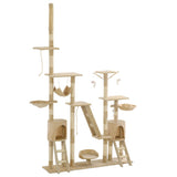 Cat Tree with Sisal Scratching Posts 230-250 cm Beige 170619