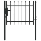 Fence Gate BOXTEL 103 x 124.5 cm Powder-Coated Steel Grey 42008878