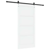 Sliding Door White and Black 93 x 202 cm Solid Pine Wood 3333207