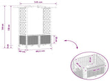 Raised Bed with Trellis and Roof Brown 125 x 40 x 144 cm PP 3423013