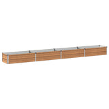 Raised Garden Bed Wood Brown 320 x 40 x 24 cm cold-rolled steel 8006339