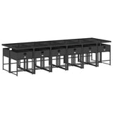 Garden Dining Set Black PE Rattan 13-piece set for 12 people 3211303