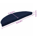 Stair Mats Self-adhesive 30 pcs 56x17x3 cm Navy Half Round 3365689