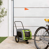 Pet Bike Trailer with Storage Green and grey 125 x 53 x 54 cm 93850