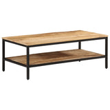 Coffee Table 100x50x35 cm Solid Rough Wood Mango 374069