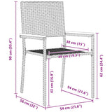 Garden Dining Set 7 pcs Black and Brown Poly Rattan 3365430