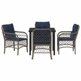 Garden Dining Set with Cushion 5 pcs Grey and Black Rattan 3380247
