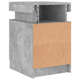 Bedside Cabinet with LED Lights Concrete Grey 35x39x55 cm 836755