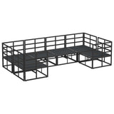 Garden Sofa Set with Cushion 6 pcs Black Aluminium 3378944