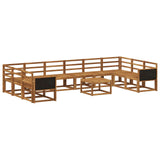 Outdoor Sofa Set 11 pcs Natural Solid Acacia Wood 3385580