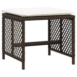 13 Piece Garden Dining Set with Cushions Brown Poly Rattan 3210801