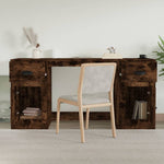 Desk with Cabinet Smoked Oak Engineered Wood 3185332