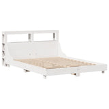 Bed Frame without Mattress White 150x200 cm King Size Solid Wood Pine 3306418