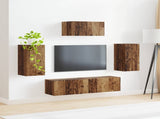 TV Cabinet Set Wall-mounted 5 pcs Old Wood Engineered Wood 3409076