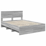 Bed Frame Grey Sonoma 150 x 200 cm Engineered Wood 3408842