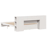 Bookcase Bed without Mattress White 200x200cm Solid Wood Pine 3322368