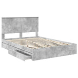 Storage Bed Concrete Grey 160 x 200 cm Engineered Wood 3409534
