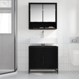 Bathroom Sink Cabinet Black Oak 65 x 33 x 60 cm Engineered wood 883616