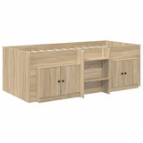 Loft Bed Frame with Cabinet 3 pcs Sonoma Oak Engineered Wood 3423368