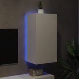 TV Wall Cabinet with LED Lights White 40.5x35x80 cm 837260