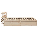 ZNTS Bed Frame with Headboard 135x190 cm Double Solid Wood Pine 3306357