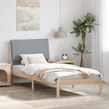Bed frame Brown and light grey 90 x 190 cm Solid pine wood 878784