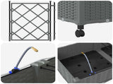 Garden Planter with Irrigation&Wheels 2 pcs Light Grey PP 3423002