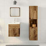 Bathroom Furniture Set with Door 4 pcs Old Wood Engineered Wood 3332579