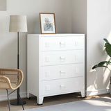 Industrial Drawer Cabinet White 78x40x93 cm Metal 339616