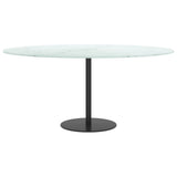 Table Top White 90x1 cm Tempered Glass with Marble Design 322251