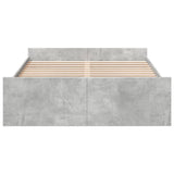Bed Frame with Drawers without Mattress Concrete Grey 135x190 cm Double 3280317