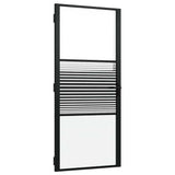Glass Door Striped Black 93 x 3.5 x 201.5 cm Aluminium 42012455