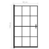 ZNTS Shower Enclosure ESG 80x140 cm Black 150746
