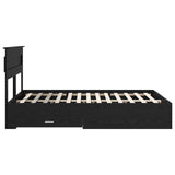 Bed Frame with Headboard Black Oak 160 x 200 cm Engineered Wood 3409967