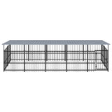 Outdoor Dog Kennel with Roof Steel 9.38 m 3124610