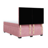 Box Spring Bed with Mattress Pink 140x190 cm Velvet 3290923