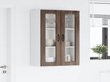 Wall Glass Cabinet PORTO Brown Oak 60 x 31 x 100 cm 885532