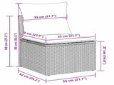 Garden Sofa Set with Cushion 9 pcs Black Poly Rattan 3347807