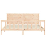 Bed Frame without Mattress 200x200 cm Solid Wood Pine 3192771