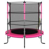 ZNTS Trampoline with Safety Net Round 140x160 cm Pink 92955