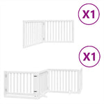 Dog Gate with Door Foldable 6 Panels White 480 cm Poplar Wood 3155673