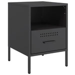 ZNTS Bedside Cabinet Black 36x39x50.5 cm Steel 843054