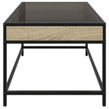 ZNTS Coffee Table with Infinity LED Sonoma Oak 70x50x41 cm 847683