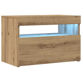ZNTS TV Cabinet with LED Lights Artisan Oak 60x35x40 cm Engineered Wood 856311