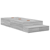 Storage Bed Frame with Drawer Grey Sonoma 90 cm Engineered Wood 3335674