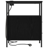 Bedside Cabinet Black Oak 30 x 48 x 61 cm Engineered Wood 859410