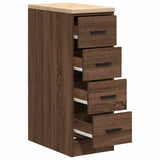 Garage Storage Cabinet Brown Oak 30x51x85 cm Solid Wood Pine 860586