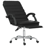 ZNTS Massage Reclining Office Chair Black Faux Leather 349814