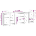 ZNTS Sideboard White 230x35x80 cm Solid Wood Pine 3114090