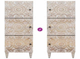 High Board with Shelf White 40 x 33.5 x 110 cm Solid Mango Wood 4018397